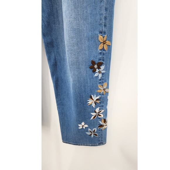 Driftwood Jeans Ruby Pull-On Relaxed Jean Size XL Embroidered Floral - Picture 13 of 16